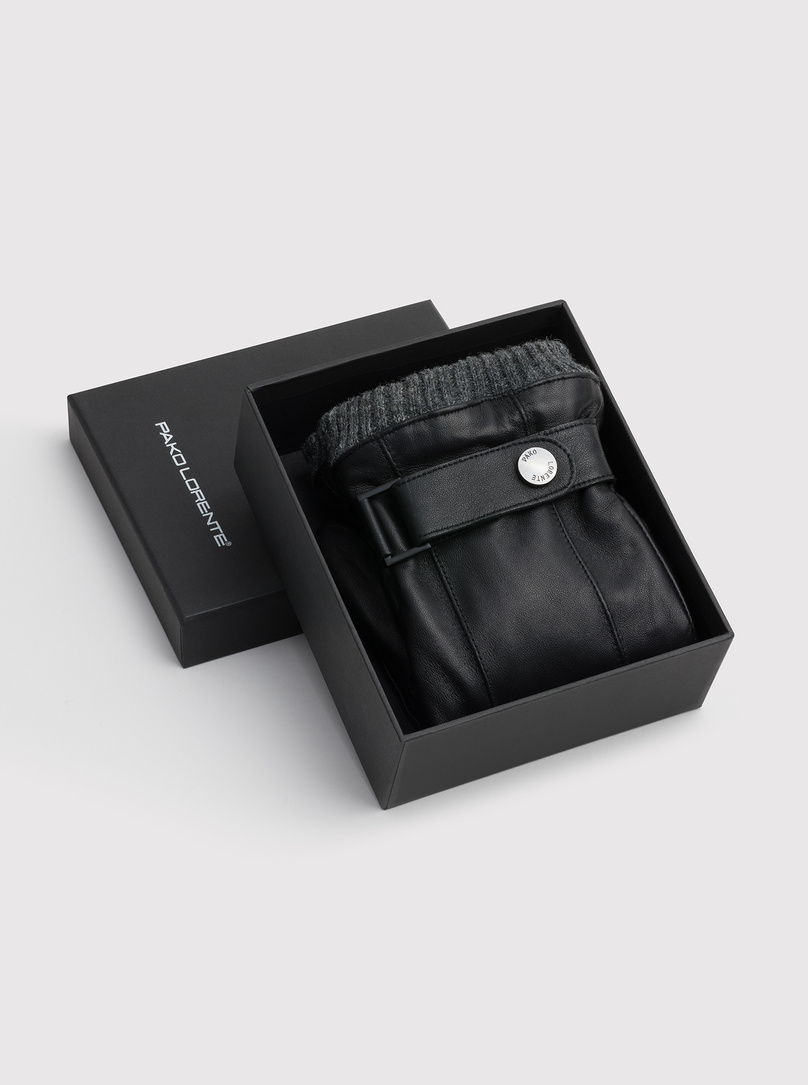 Juodos odinės vyriškos pirštinės