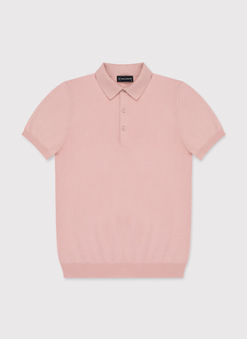 Rožiniai trikotažiniai polo T marškinėliai