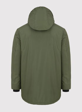 Žieminė žalios spalvos striukė su gobtuvu