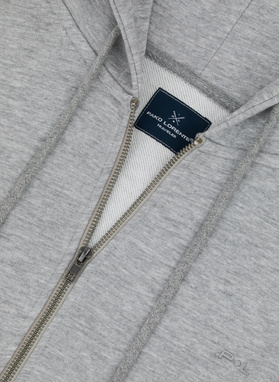 Pilkos spalvos sagstomas treninginis bluzonas