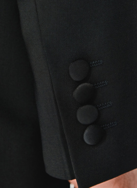 Vilnonis juodas smokingo švarkas