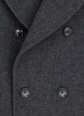 Pilkas dvieilis lietpaltis su vilna