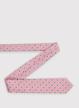 Rožinis vyriškas kaklaraištis gėlėmis