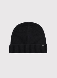 Juoda vyriška kepurė su vilna