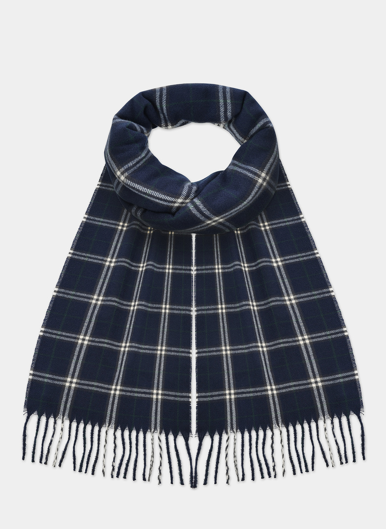 Tamsiai mėlynas šalikas langeliais