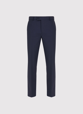 Vilnonis tamsiai mėlynas vyriškas kostiumas