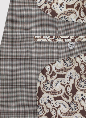 Bronzinių tonų languotas vyriškos kostiuminis švarkas