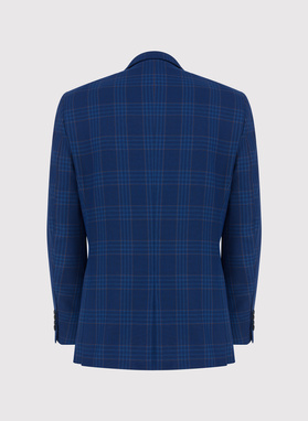 Tamsiai mėlynas languotas laisvalaikio švarkas