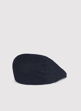 Tamsiai mėlyna vyriška plokščia kepurė