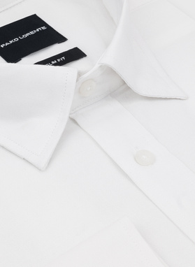 Balti medvilniniai vyriški marškiniai