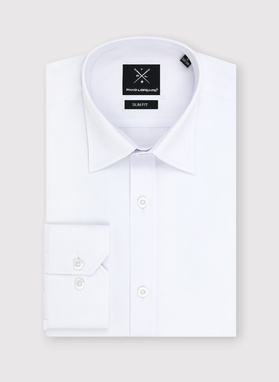 Balti elegantiški vyriški marškiniai be raštų