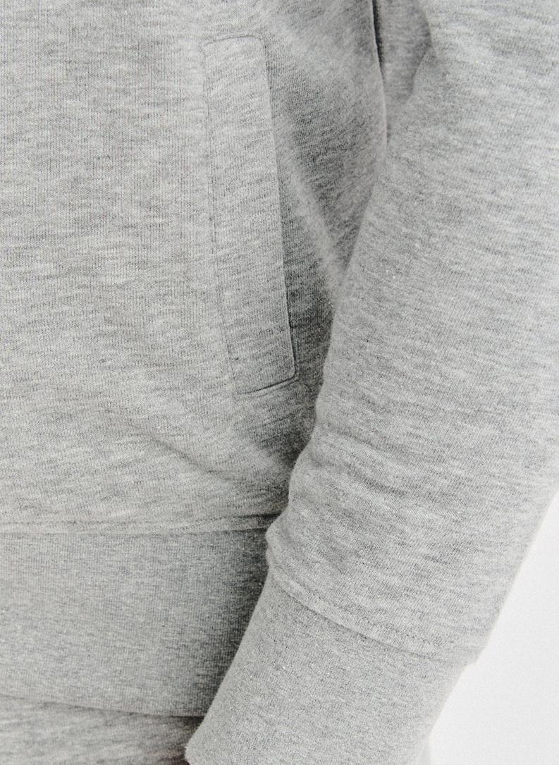 Pilkas treninginis bluzonas su užtrauktuku