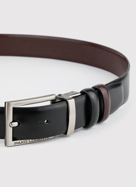 Dvipusis odinis diržas su blizgia sagtimi