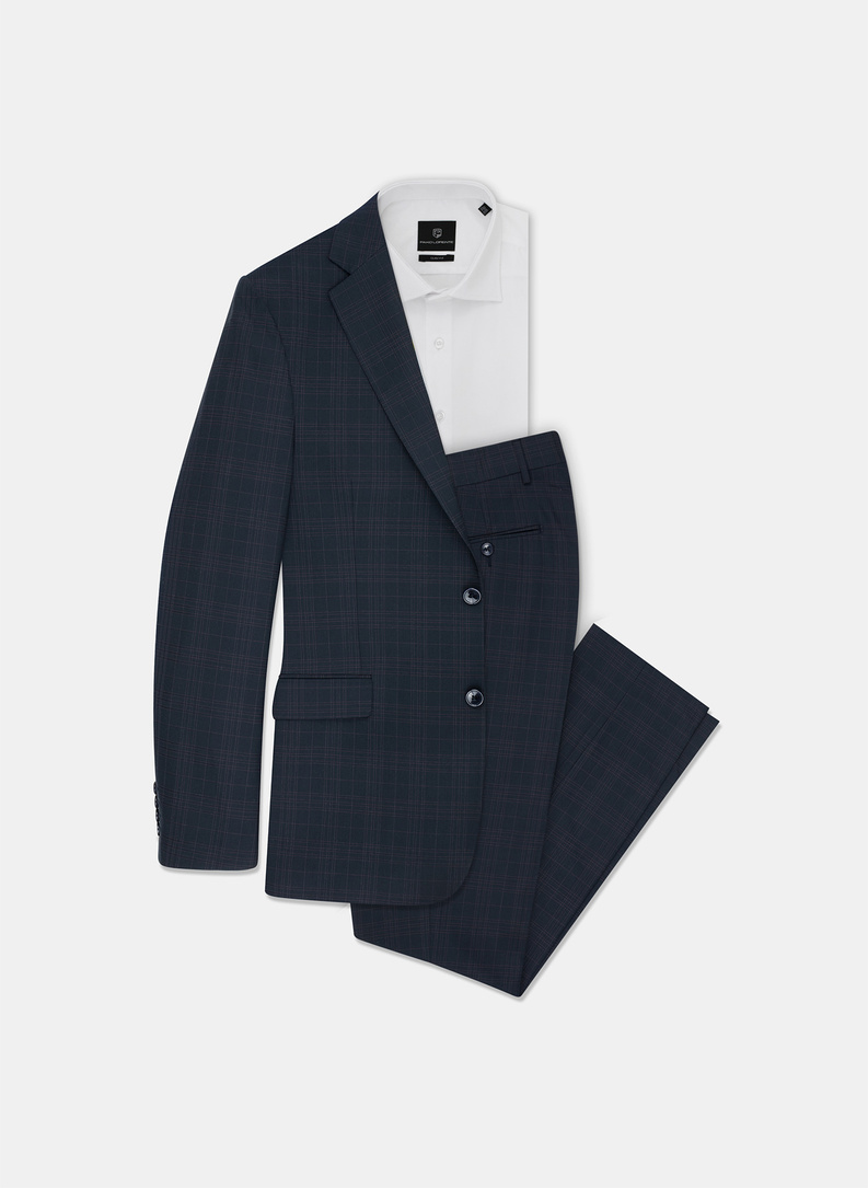 Tamsiai mėlynos kostiuminės kelnės P22WF-6G-041-G-S