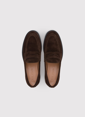 Bronziniai zomšiniai vyriški mokasinai