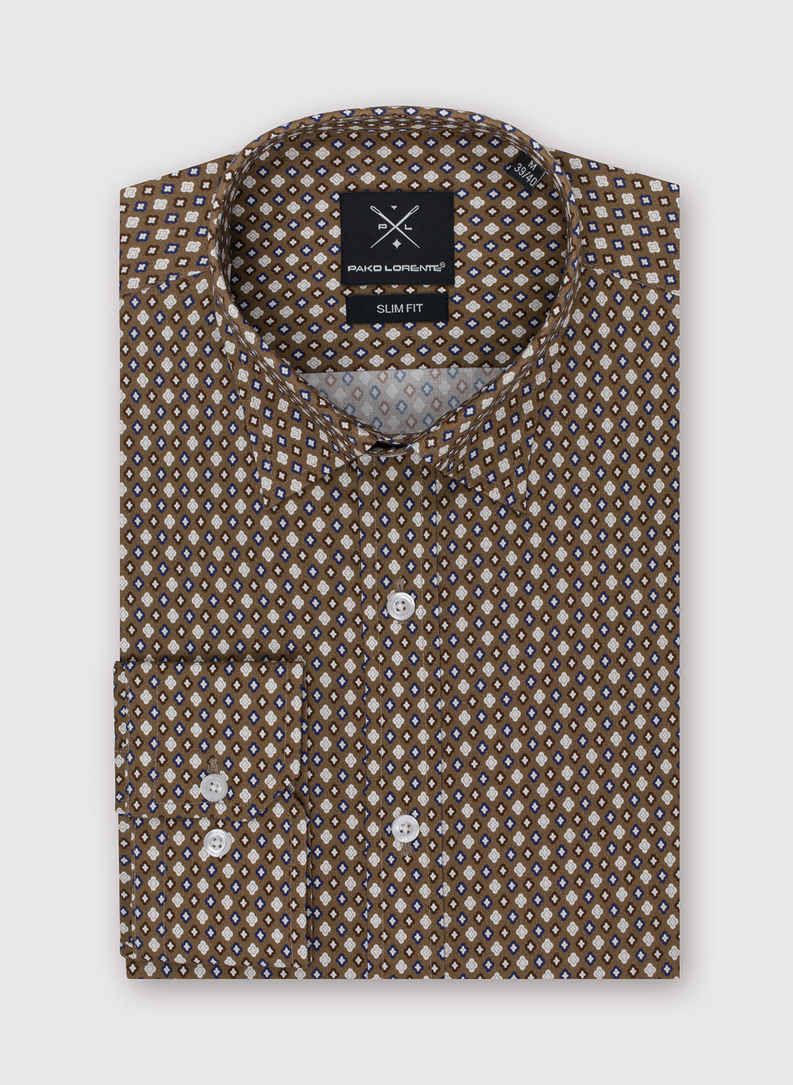 Bronziniai vyriški marškiniai mikroraštu