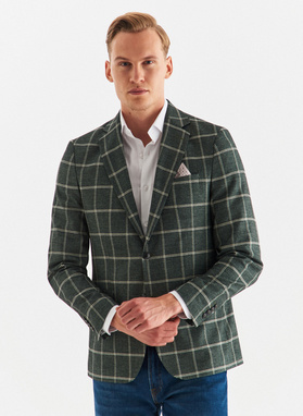 Žalias languotas vyriškas švarkas