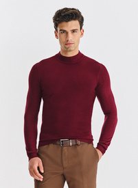 Tamsiai raudonos spalvos vyriškas pusgolfis