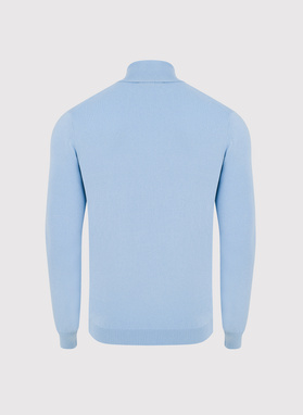 Šviesiai mėlynas vyriškas golfas be raštų