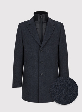 Grafito spalvos vyriškas lietpaltis su nusegama apykakle