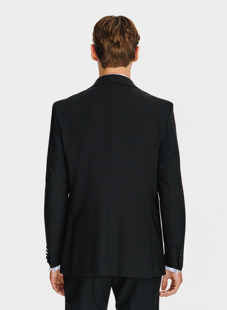 Vilnonis juodas smokingo švarkas