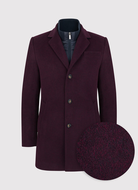 Vyšninis vyriškas lietpaltis su nusegama stačia apykakle