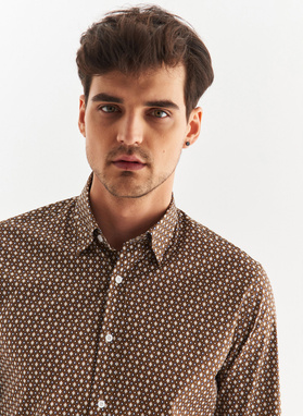 Bronziniai vyriški marškiniai mikroraštu