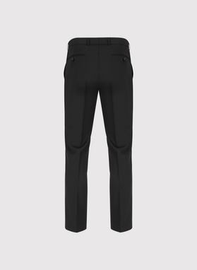 Vilnonės juodos kostiuminės kelnės