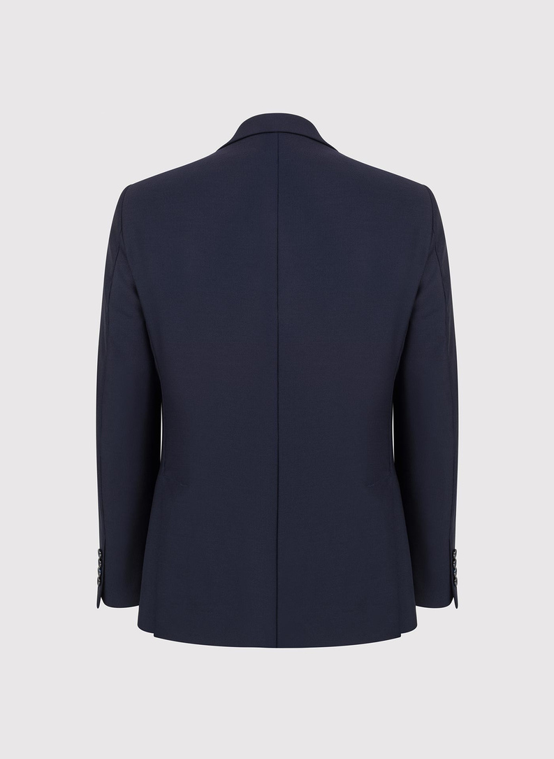 Tamsiai mėlynas vienaeilis švarkas