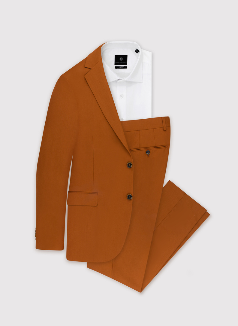 Oranžinės kostiuminės kelnės P22SF-6G-021-P-S