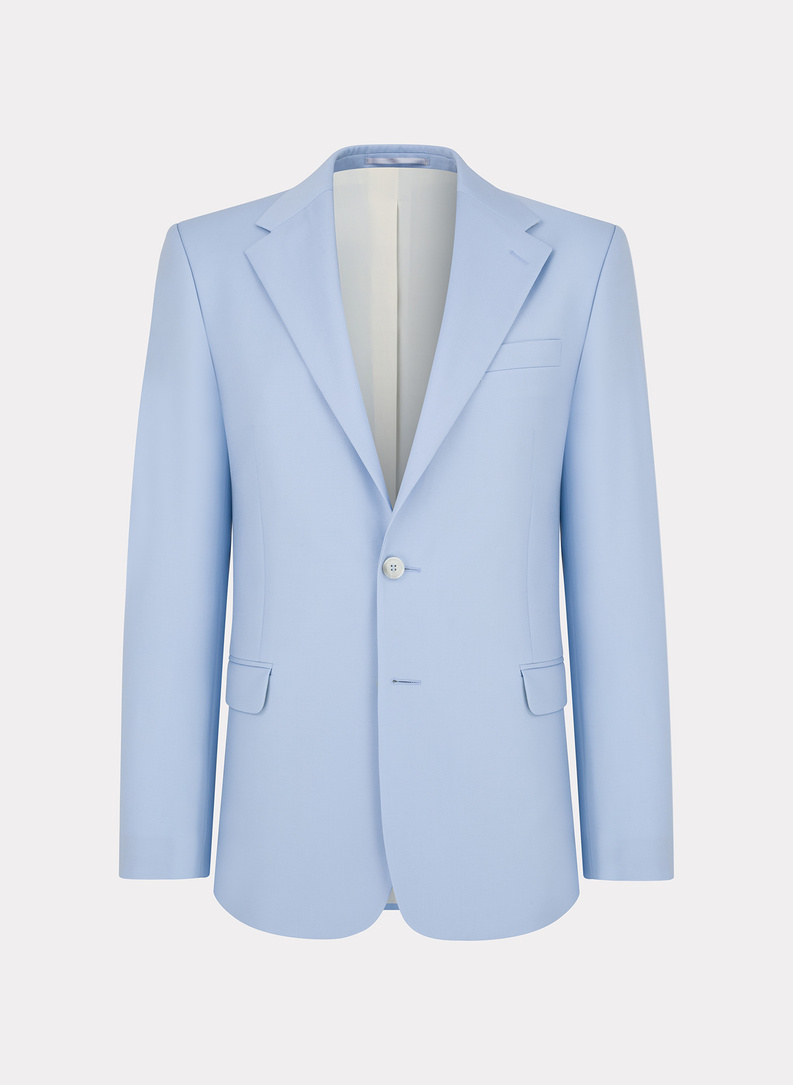 Žydras vilnonis kostiuminis švarkas