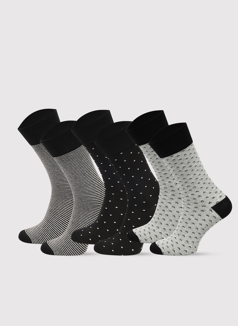 Pilkai juodų vyriškų kojinių komplektas