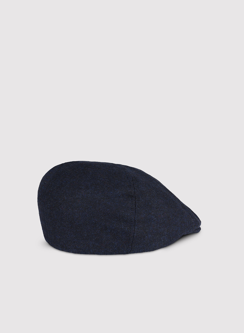 Tamsiai mėlyna vyriška plokščia kepurė