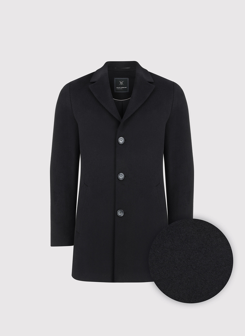 Juodas lietpaltis su vilna