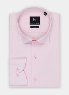 Rožinės spalvos elegantiški vyriški marškiniai be raštų