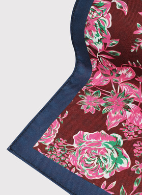 Dvipusė vyriška kišeninė nosinaitė su gėlėmis