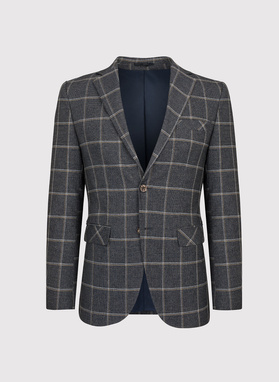 Pilkas languotas vyriškas švarkas