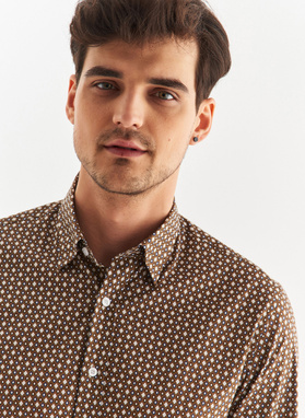 Bronziniai vyriški marškiniai mikroraštu