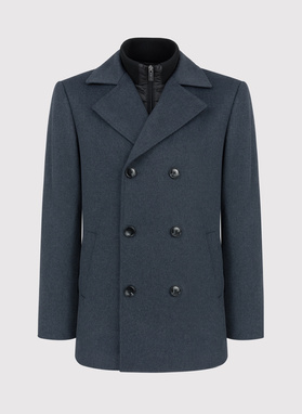 Trumpas dvieilis vyriškas lietpaltis su vilna