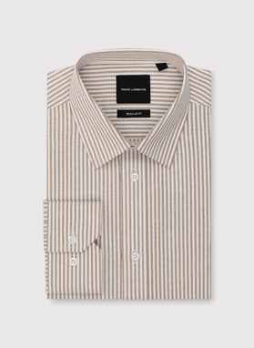 Smėliniai vyriški marškiniai juostelėmis