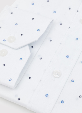 Balti vyriški marškiniai mikroraštu