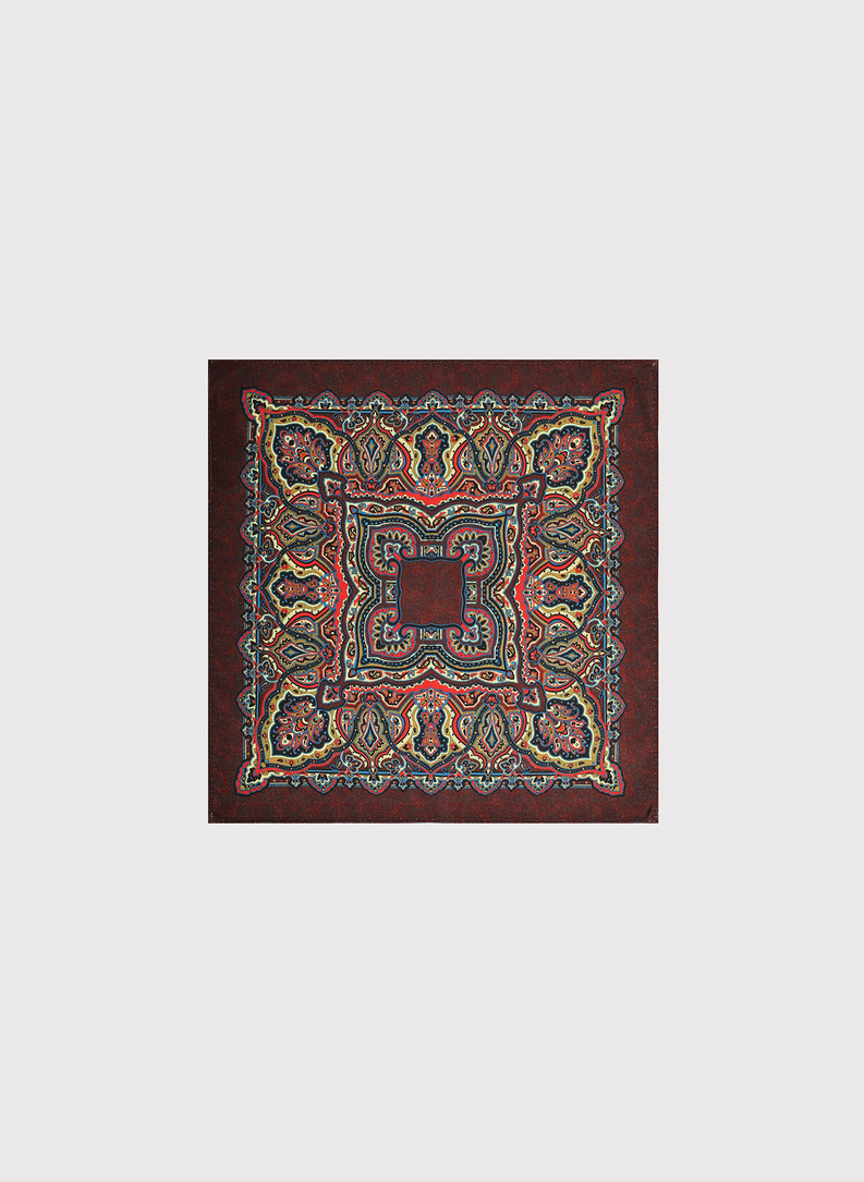 Dvipusė vyriška kišeninė nosinaitė peislio raštu