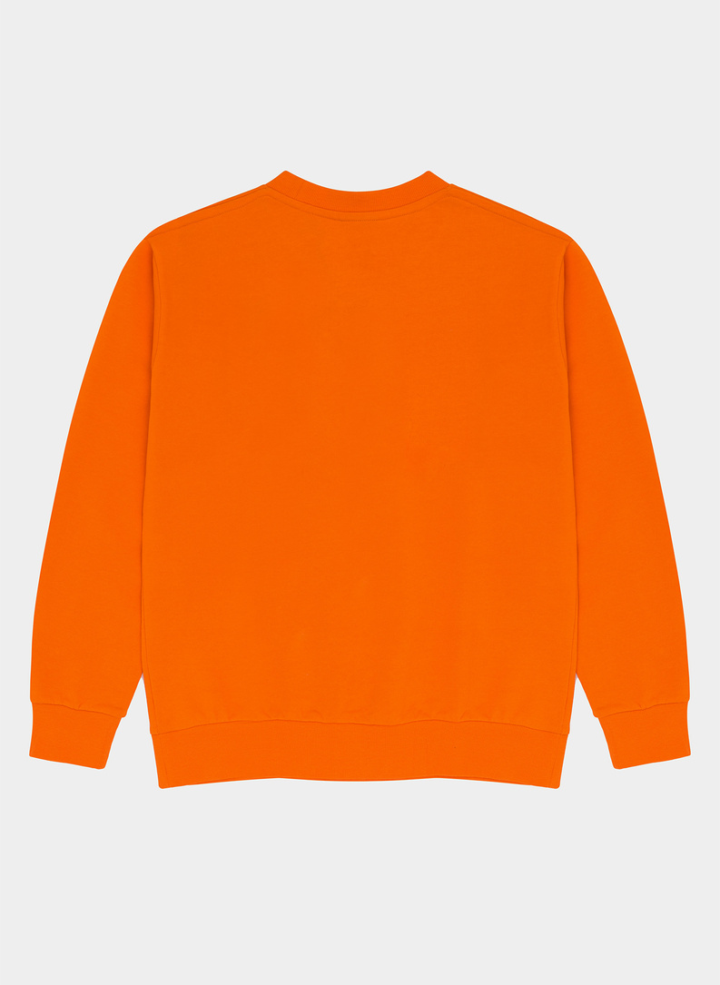 Oranžinis didelio dydžio bluzonas apvalia iškirpte C22SF-2B-001-P-0