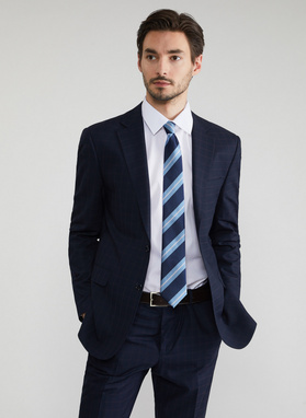 Tamsiai mėlynas vyriškas kaklaraištis P22SF-KX-010-G-0