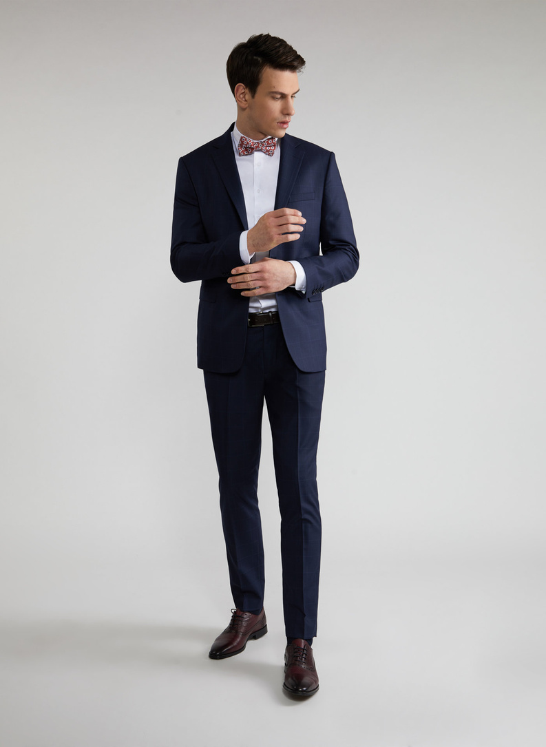 Tamsiai mėlynas kostiuminis švarkas P22SF-3G-015-G-S