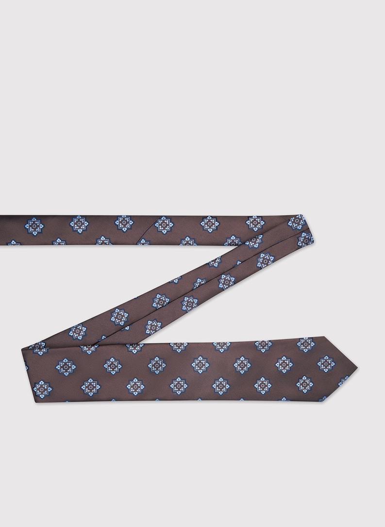 Bronzinis vyriškas kaklaraištis geometriniu raštu