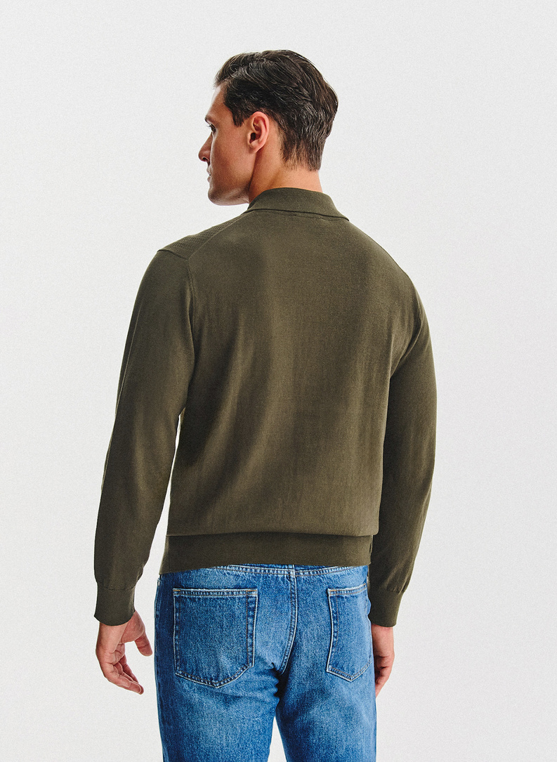 Žalios spalvos medvilninis kardiganas