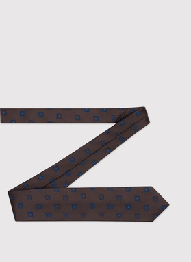 Tamsiai mėlynas vyriškas kaklaraištis kvadratais