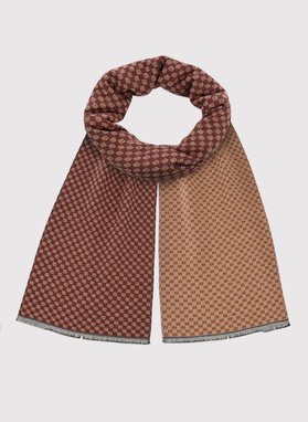 Rudas vyriškas šalikas su smėliniu žiedu su PL spaudu