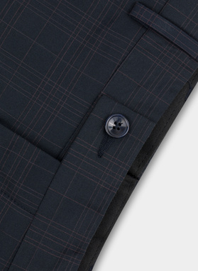 Tamsiai mėlynos kostiuminės kelnės P22WF-6G-041-G-S